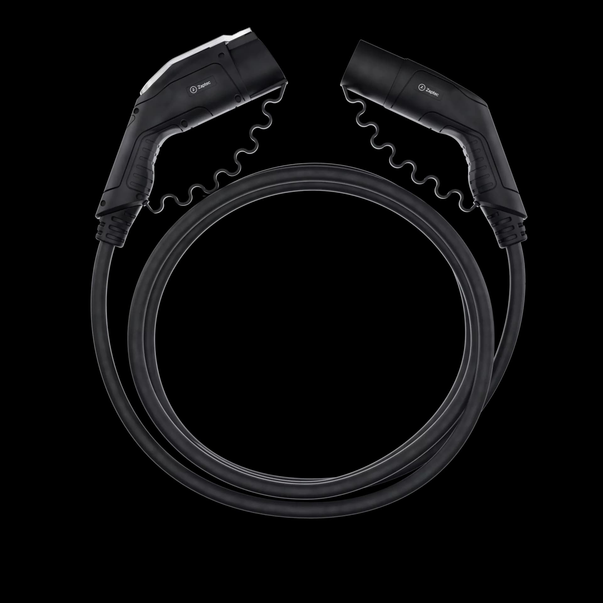 ihoprullad laddkabel från Zaptec i svart