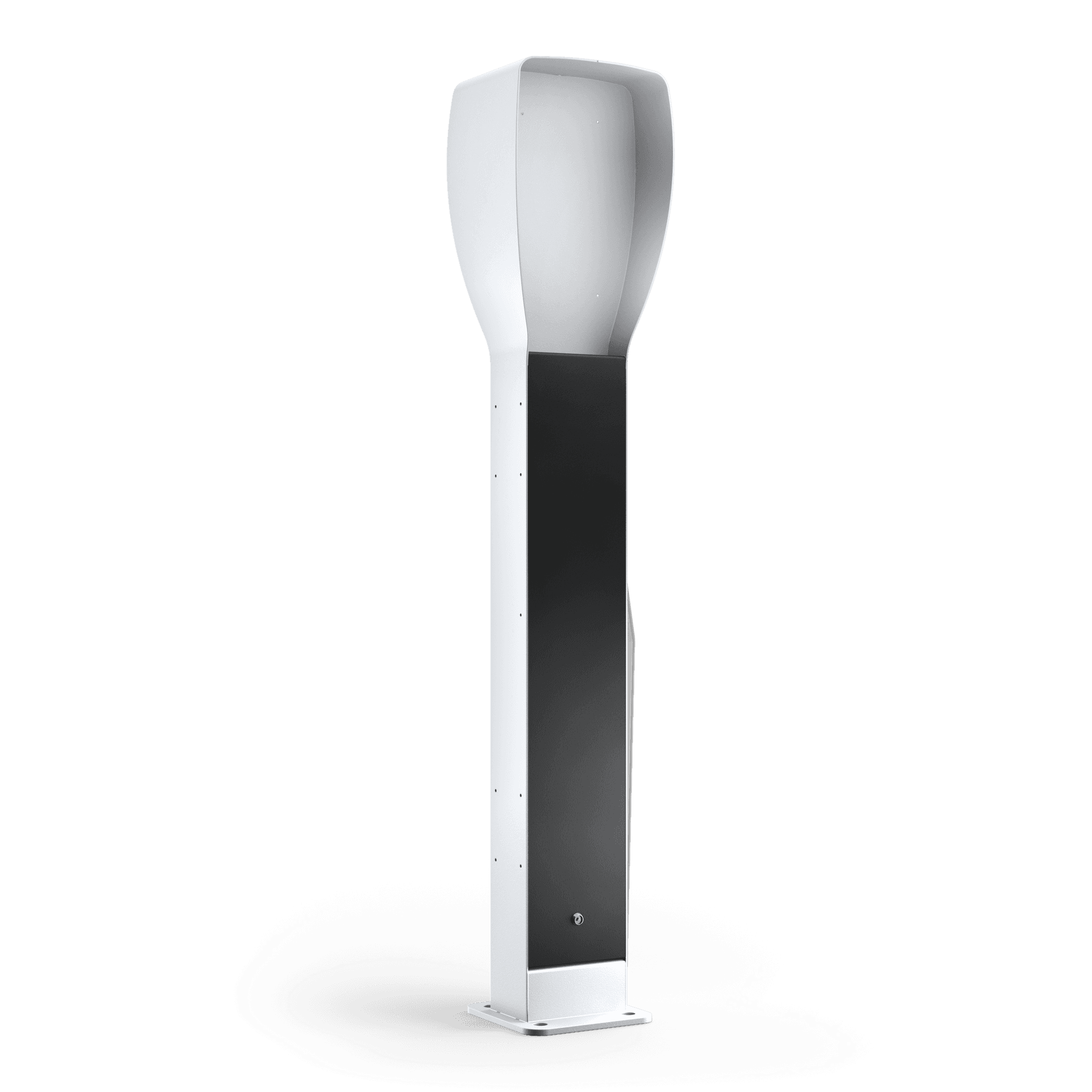 Dobbel ladestolpe til Zaptec Pro med en matt, grå finish.