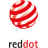 Reddot logo, en rød sirkel med hvit bakgrunn